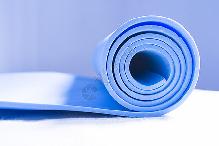 用于练瑜伽 尿片和伸展练习的马甲健身房锻炼班级训练教练地面滚动沉思生活方式蓝色图片