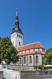 爱沙尼亚塔林圣尼古拉教堂旅行尖塔建筑学教会城市地标历史性蓝色旅游建筑图片