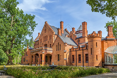 爱沙尼亚桑加斯特城堡庄园地标红色旅游历史性建筑旅行房子历史建筑学图片