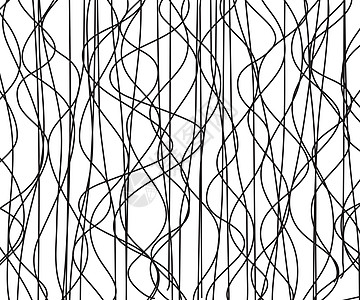 线条抽象无缝图案与手绘线条 它制作图案波浪条纹矢量图纺织品插图对角线曲线包装海浪装饰风格墙纸装饰品图片