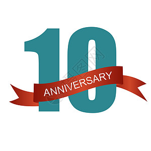 十个 10 周年纪念标签标志为您的日期 它制作图案矢量优胜者仪式成功丝带插图数字念日卡片传统季节图片