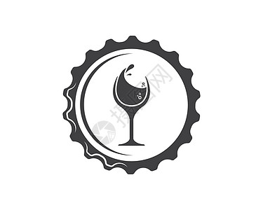 葡萄酒标签瓶盖图标标志 vecto贴纸液体瓶子餐厅啤酒螺栓果汁标签插图邮票插画