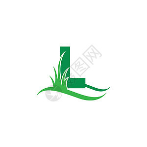 绿草图标标志设计 vecto 后面的字母 L教育坡度森林木头草本植物叶子字体生态数字植物图片