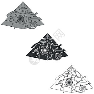 埃及金字塔圆背影 3D全息眼图片