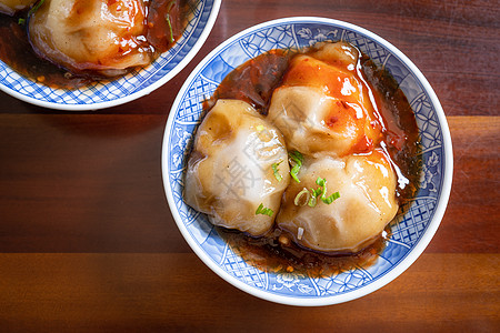 Bawan Ba wan 台湾肉丸精华 美味的街头食物 蒸汽淀粉轮状星盘 里面装满猪肉 闭合 复制空间淀粉餐厅美食文化街道食谱饺图片