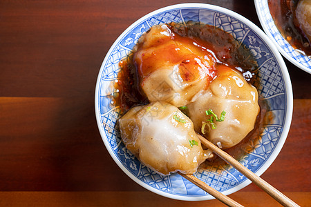 Bawan Ba wan 台湾肉丸精华 美味的街头食物 蒸汽淀粉轮状星盘 里面装满猪肉 闭合 复制空间街道文化筷子食谱美食餐厅饺图片