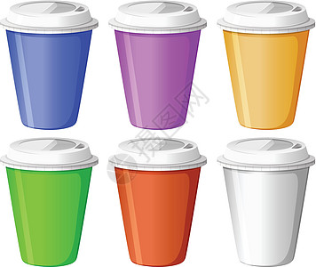 六个彩色一次性杯子图片