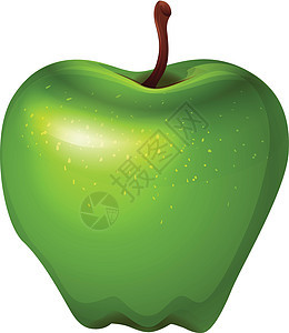 松脆的绿色苹果背景图片