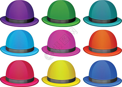 一组五颜六色的帽子图片