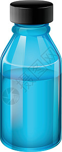 一个透明的蓝色药瓶图片