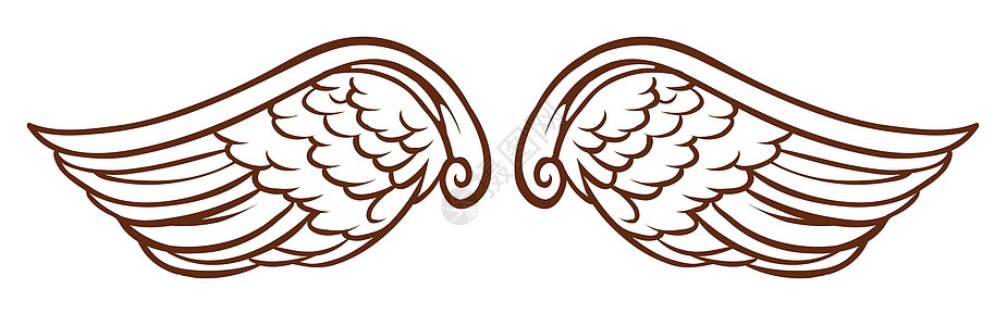 天使之翼的简单素描草图光环艺术品救世主涂鸦飞行翅膀艺术绘画天堂图片