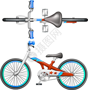 一辆自行车天线轮子辐条鸟眼两轮车车辆娱乐驱动绘画赛车图片