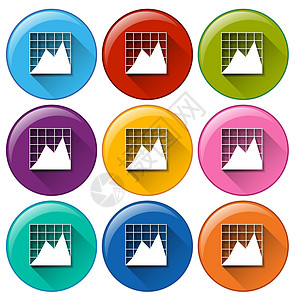 图形图标卡通片经济白色剪贴网格绘画纽扣圆形数据统计图片