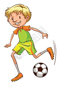 足球运动员的简单彩色素描近球形绅士男生球形球赛青少年艺术艺术品活动男性图片