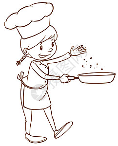 女车艺术品菜单绘画食谱食物女孩导演涂鸦厨师厨房图片