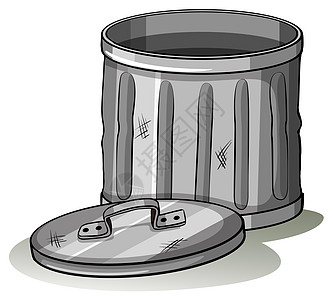 空的灰色塔什卡持有者白色食物圆形垃圾箱绘画垃圾桶剩饭灰色圆柱形图片