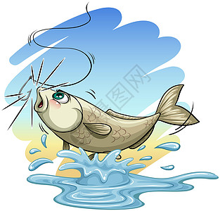 一条鱼商业颅骨水产动物绘画海洋钓鱼食物轴承动物学图片