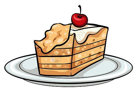 有蛋糕的盘子厨具食物配料塑料陶瓷烘烤圆形线条白色面包图片