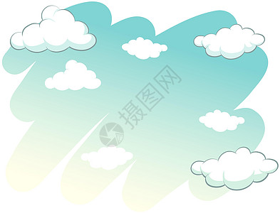 云在天空中蓝色风景海报礼物菜单绘画场景天线白色多云图片