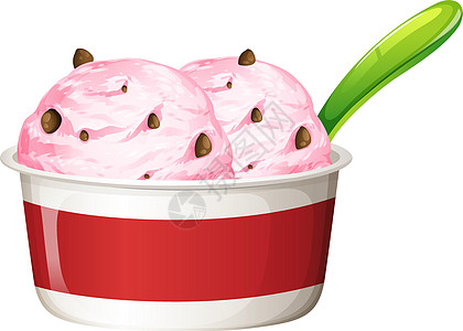 冰霜勺子巧克力用具冰淇淋小吃食物牛奶绘画白色美食图片