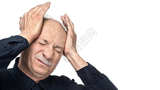 老年男子压力白色担忧沮丧疼痛医疗男性疾病情绪化男人高清图片