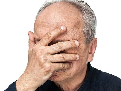 老年男子男人男性担忧疼痛生活情绪化白色疾病痛苦压力图片
