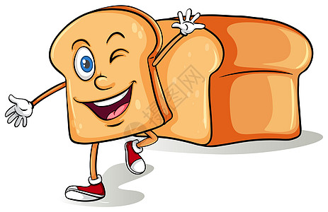 切片面包棕色卡通片零食化合物碳水烘烤绘画白色食物机器图片