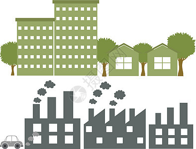 灰色和绿色的工厂房子占用建造指导建筑师公寓栖息地住宅树木酒店图片