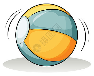 一个球黄色大理石游戏条纹球赛蓝色近球形圆形白色半径图片