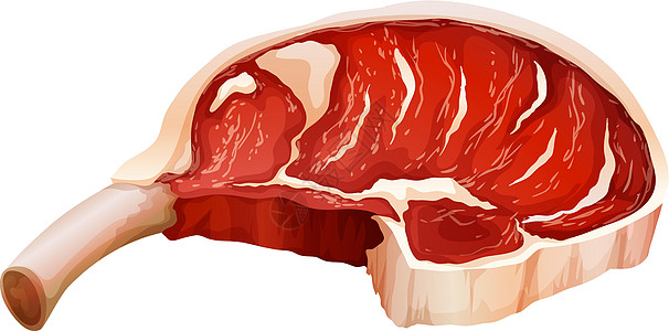 红肉卡通片盘子牛扒白色食物绘画牛肉饮食服务健康图片