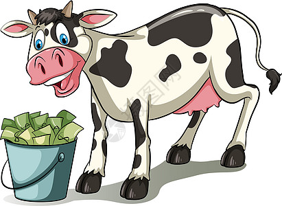 一头牛看着排牛肉产品农业奶制品账单牛奶燃料奶牛家畜绘画图片