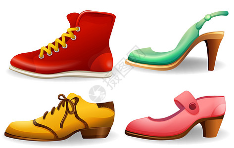 鞋子鞋红色男性带子收藏剪贴黄色粉色团体绿色女性图片