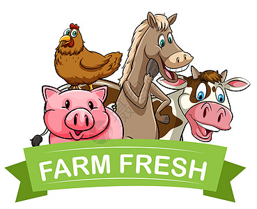 农场生鲜食品标签夹子字体收藏艺术英语生产广告信号团体横幅背景图片