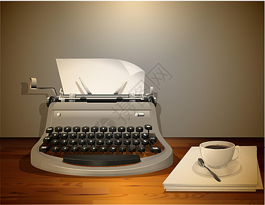 打字机咖啡绘画字母饮料技术机器工具办公用品办公室卡通片图片