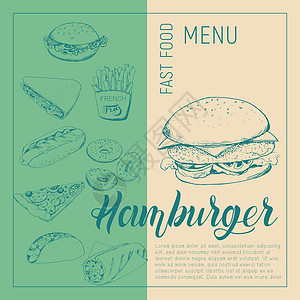 素描风格的汉堡图片