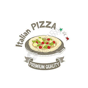 披萨标签意大利语刻字高清图片