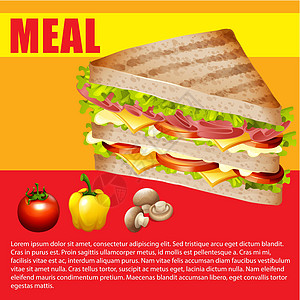 快餐和新鲜食材的信息图表图片