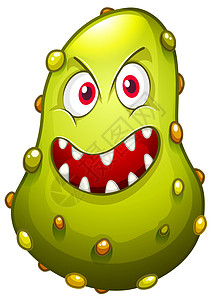 带有怪兽面孔的细菌疾病表情夹子绘画插图眼睛情感病菌生物艺术图片