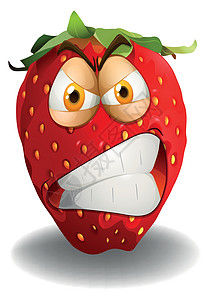 草莓与愤怒的脸图片