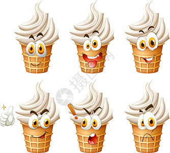 软冰淇淋甜点夹子艺术锥体符号表情白色食物冰淇淋手势图片