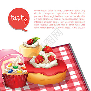 草莓味的信息图表甜点图片