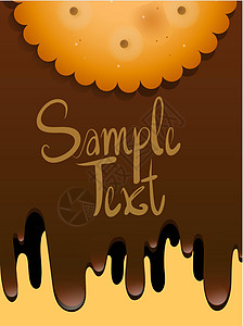 饼干和融化巧克力的纸设计背景图片