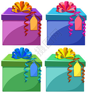 不同颜色的礼物盒背景图片