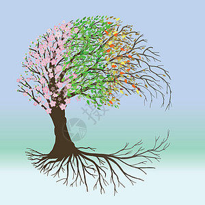 生命之树四季版月形图片