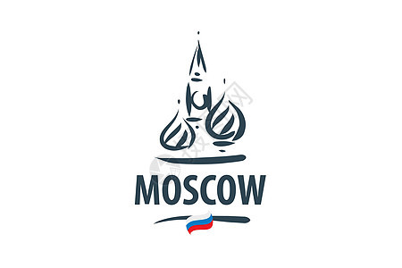 白色背景上手工绘制的矢量俄罗斯符号建筑旗帜文化正方形手绘纪念碑插图艺术绘画草图图片
