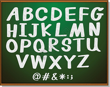 黑板上的英文字母插图边界英语绘画电子写作白色木板夹子教育图片