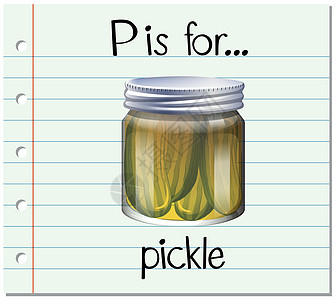 抽认卡字母 P 用于 pickl图片
