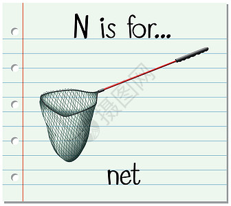 学信网抽认卡字母 N 代表 ne工具绘画刻字陷阱纸板幼儿园教育艺术卡片夹子设计图片