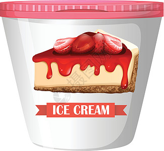 塑料杯中的草莓芝士蛋糕冰淇淋图片