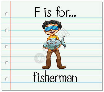 抽认卡字母 F 是为 fisherma渔夫幼儿园纸板写作闪光夹子职业教育刻字游戏图片